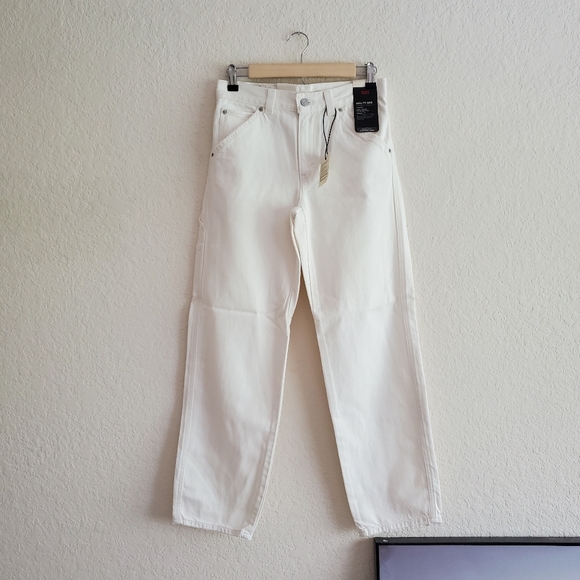 Levi's Cargo Dad * Utility Straight Denim Jeans Ecru - Picture 15 of 16